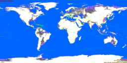 Earth, with labels, SLR +65.0 m